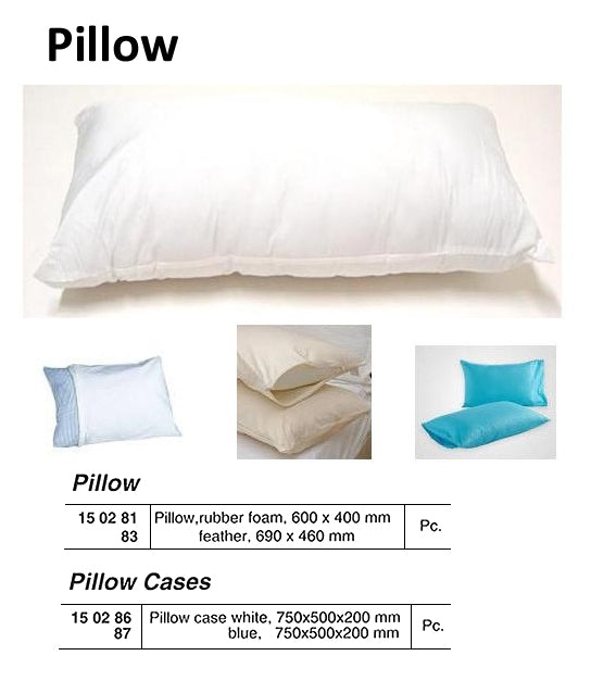 150286-PILLOW CASE WHITE REGULAR, 750X500X200MM