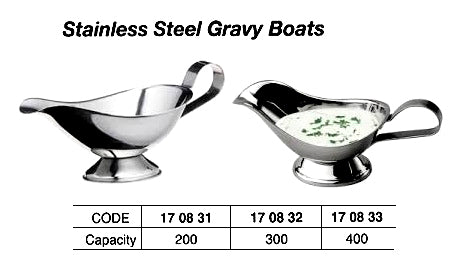 170831-GRAVY BOAT STAINLESS STEEL, 200CC