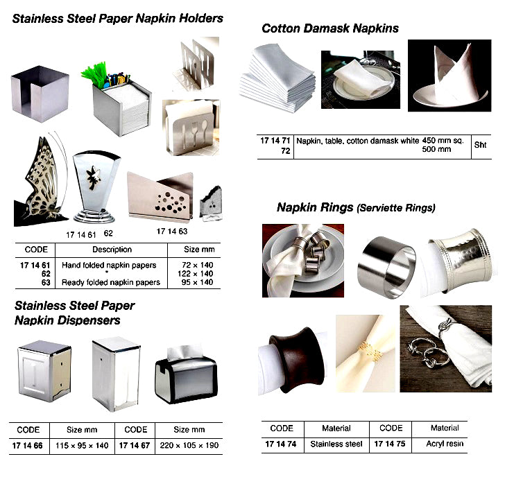 171461-NAPKIN PAPER HOLDER STAINLESS, 72X140MM FOR HAND FOLDED