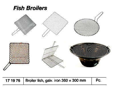 171976-BROILER FISH GALV-IRON, 360X300MM