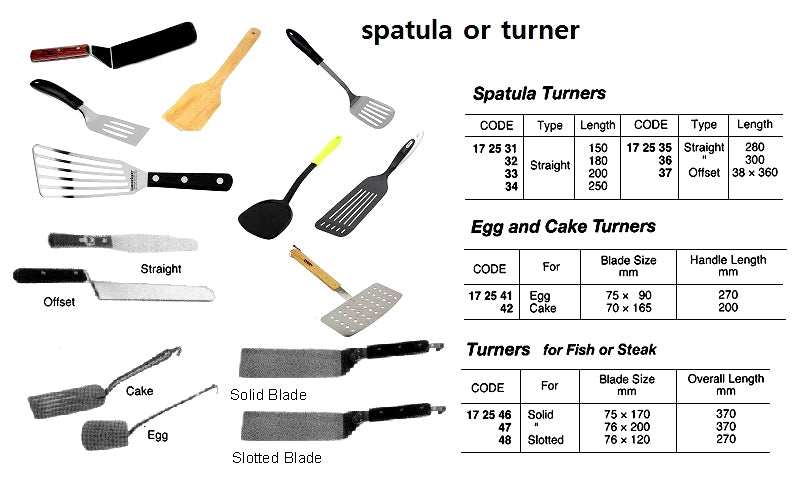 172533-SPATULA TURNER STRAIGHT, STAINLESS STEEL BLADE 200MM