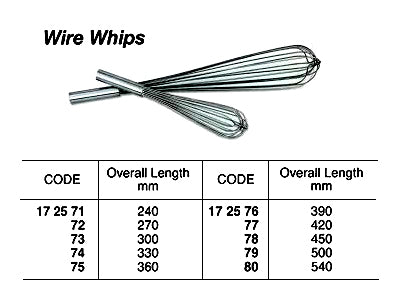 172571-WIRE WHIP STAINLESS STEEL, 240MM OVERALL