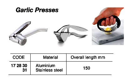 172830-GARLIC PRESS ALUMINIUM, OVERALL 150MM