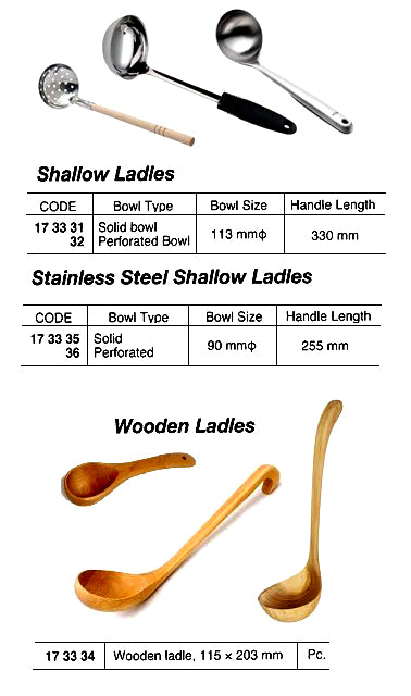 173336-SHALLOW LADLE STAINLESS STEEL, PERFORATED BOWL HANDLE L:255MM