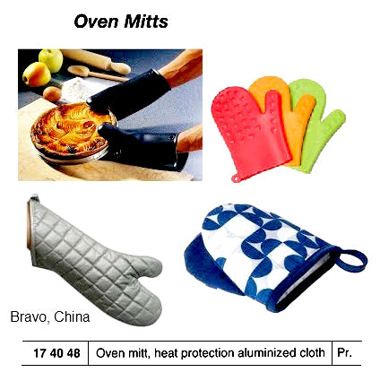 174048-OVEN MITT HEAT PROTECTION, ALUMINIZED CLOTH