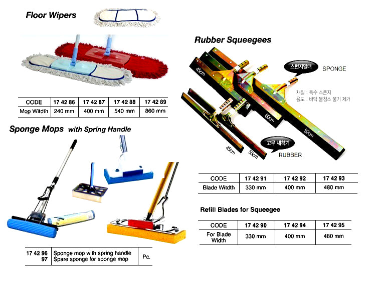 174293-SQUEEGEE RUBBER HANDLED, BLADE WIDTH 480MM