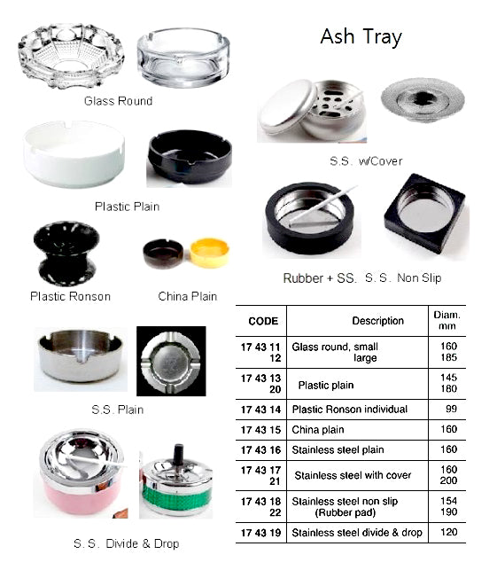 174311-ASH TRAY GLASS DIAM 160MM