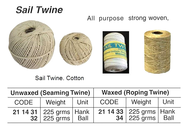 211433-SAIL TWINE VINYLON WAXED, 225GRM