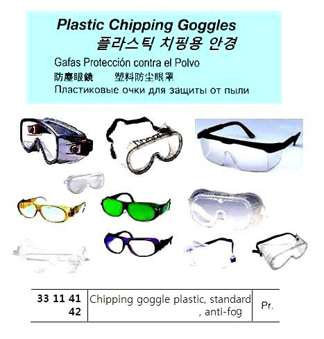 safety goggles hs code 331141-GOGGLES CHIPPING PLASTIC, SCOPE STANDARD