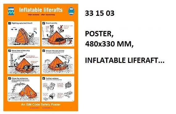 331503-POSTER INFLATABLE LIFERAFTS, #1003W 475X330MM