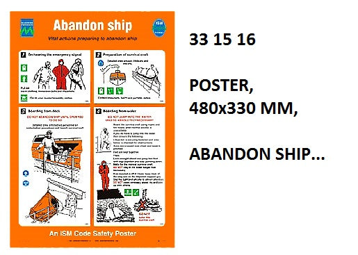 331516-POSTER ABANDON SHIP, #1016W 475X330MM