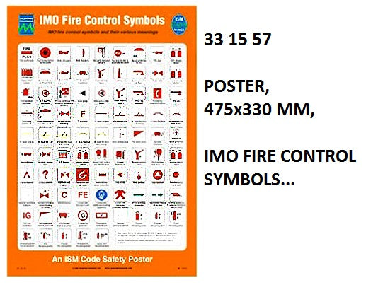 331557-POSTER IMO FIRE CONTROL, SYMBOLS #1057X 475X330MM