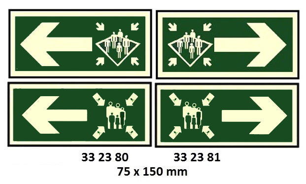 332380-SIGN FOR LLL ARROW HORIZ(L)/, ASSB ST 50X100MM 10?S/PKT
