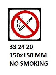 332420-SIGN FOR PASSENGER VSL, NO SMOKING 150X150MM