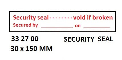 332700-SIGN ISPS CODE SECURITY SEAL, #WR2700CJ 30X150MM