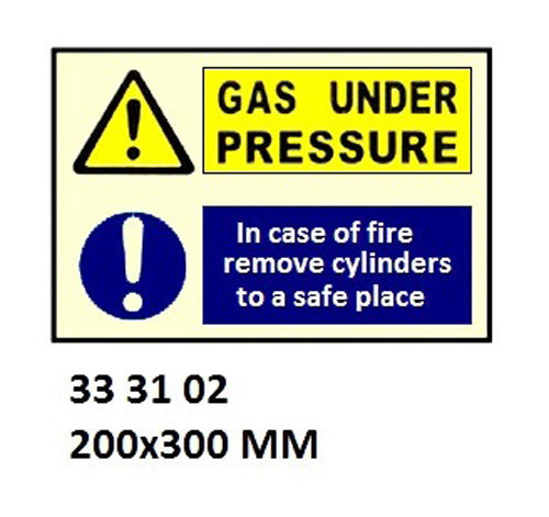 333102-WHITE VINYL SIGN COMBINATION, WARNING #3102 200X300MM