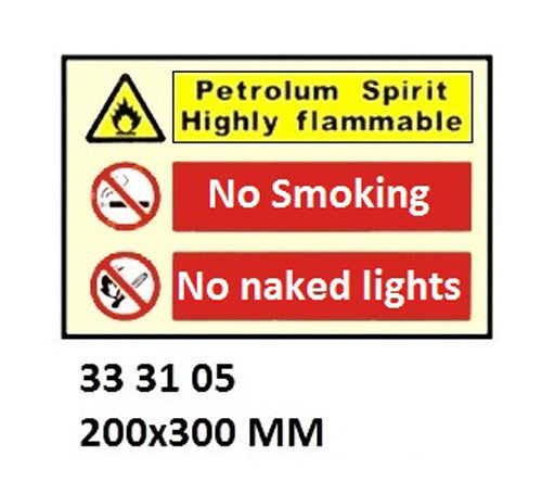 333105-WHITE VINYL SIGN COMBINATION, DANGER #3105 200X300MM