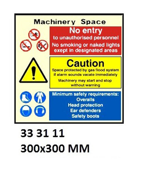 333111-SPACE IDENTIFICATION SIGN, MACHINERY SPACE 3111 300X300MM