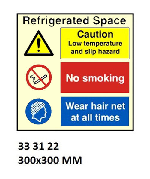 333122-SPACE IDENTIFICATION SIGN, REFRIGE SPACE #3122 300X300MM