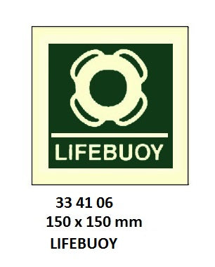 334106-SAFETY SIGN LIFEBUOY, 150X150MM (IMO)