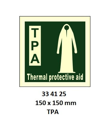 334125-SAFETY SIGN THERMAL PROTECTIVE, AID 150X150MM