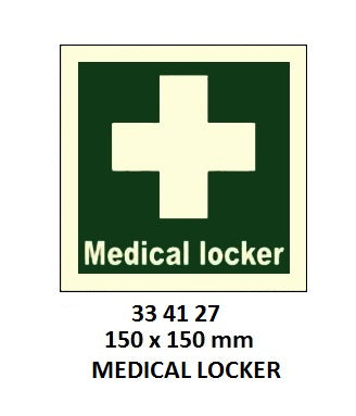 334127-SAFETY SIGN MEDICAL LOCKER, 150X150MM