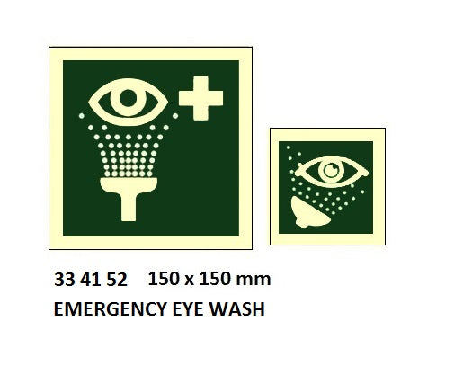 334152-SAFETY SIGN W/O TEXT EMERGENCY, EYE WASH 150X150MM