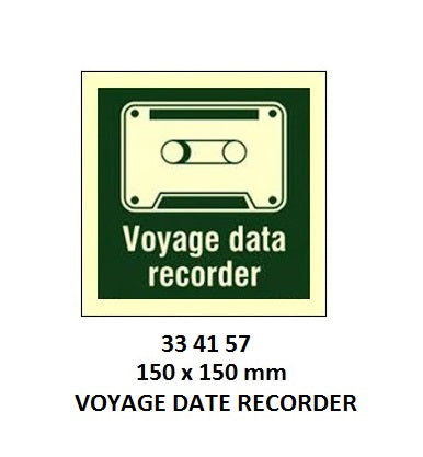 334157-SAFETY SIGN LSA VOYAGE DATA, RECORDER 150X150MM