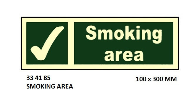 334185-SAFETY SIGN SMOKING AREA, 100X300MM