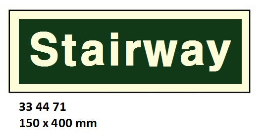 334471-SIGN ACCOMMODATION STAIRWAY, 4471JP 150X400MM