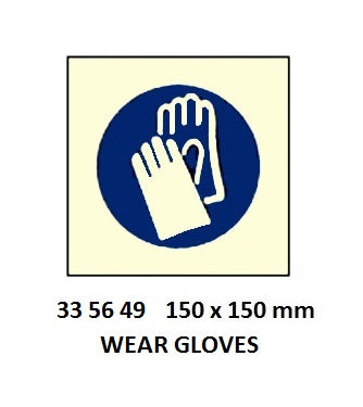 335649-SIGN WHITE VINYL SELF ADHESIVE, #5649 150X150MM GLOVES