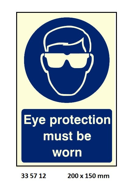 335712-SIGN WHITE VINYL SELF ADHESIVE, #5712 200X150MM EYE PROTECTION