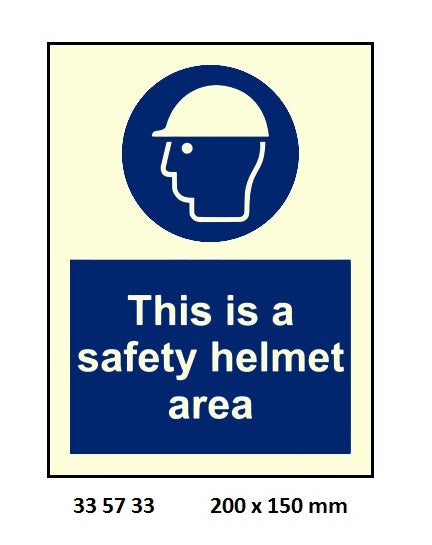 335733-MANDATORY SIGN THIS IS SAFETY, HELMET AREA 200X150MM