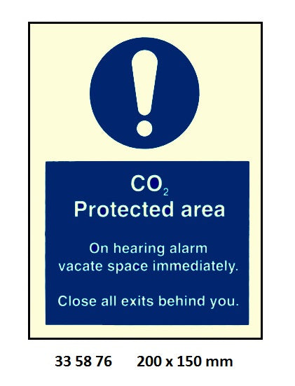 335876-MANDATORY SIGN CO2 PROTECTED, AREA 200X150MM