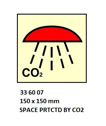 336007-FIRE CONTROL SIGN SPACE PRTCTD, BY CO2 150X150MM