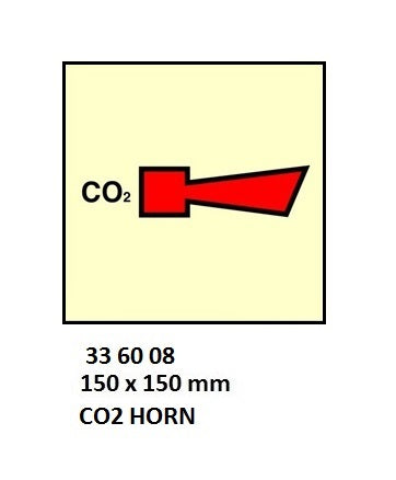 336008-FIRE CONTROL SIGN CO2 HORN, 150X150MM