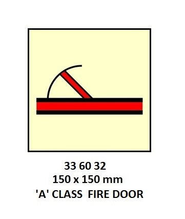336032-FIRE CONTROL SIGN ?A? CLASS, FIRE DOOR 150X150MM