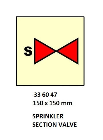 336047-FIRE CONTROL SIGN SPRINKLER, SECTION VALVE 150X150MM