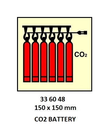 336048-FIRE CONTROL SIGN CO2 BATTERY, 150X150MM