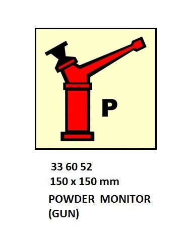 336052-FIRE CONTROL SIGN POWDER, MONITOR(GUN) 150X150MM