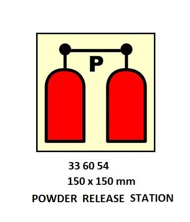 336054-FIRE CONTROL SIGN POWDER, RELEASE STATION 150X150MM