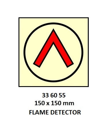 336055-FIRE CONTROL SIGN, FLAME DETECTOR 150X150MM