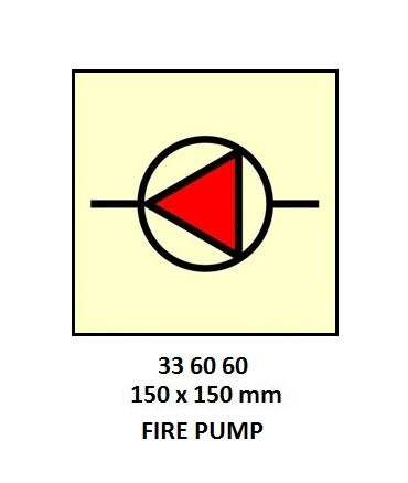 336060-FIRE CONTROL SIGN FIRE PUMP, 150X150MM