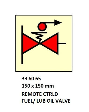 336065-FIRE CONTROL SIGN REMOTE CTRLD, FUEL/LUB OIL VALVE 150X150MM