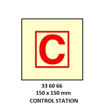 336066-FIRE CONTROL SIGN, CONTROL STATION 150X150MM