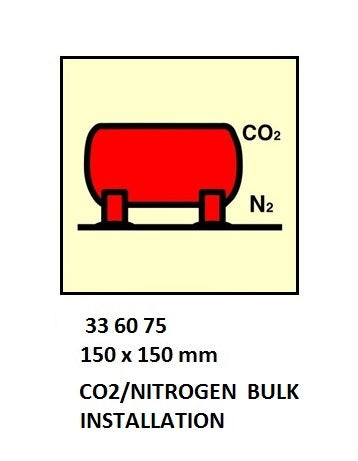 336075-FIRE CONTROL SIGN CO2/NITROGEN, BULK INSTALLATION 150X150MM