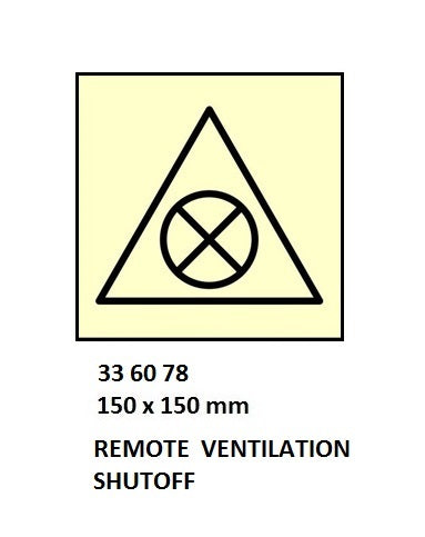 336078-FIRE CONTROL SIGN REMOTE, VENTILATION SHUTOFF 150X150MM