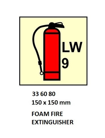 336080-FIRE CONTROL SIGN FOAM FIRE, EXTINGUISHER 150X150MM