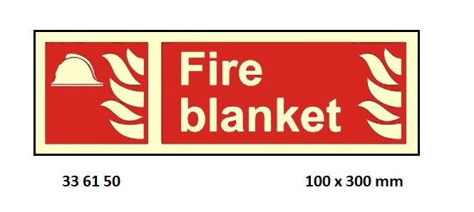 336150-FIRE EQUIPMENT SIGN (RED) FIRE, BLANKET 100X300MM