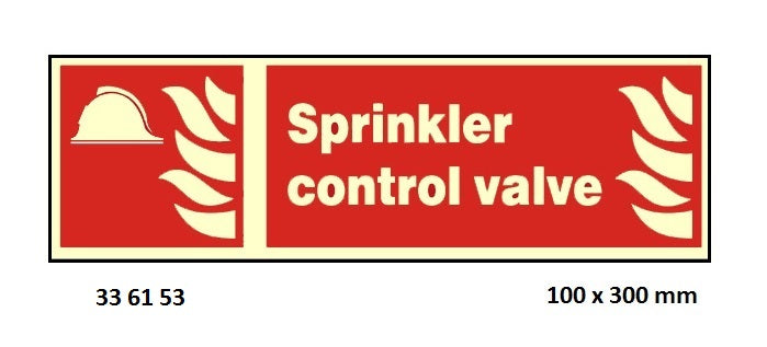 336153-FIRE EQUIPMENT SIGN (RED), SPRINKLER CONT VALVE 100X300MM